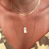 Gold Filled White Dog Twist Necklace